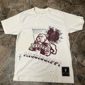 NEW Travis Scott x Mitchell & Ness Mississippi State Bulldogs Hand-Drawn T - M